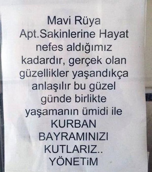 Foto - Apartmanlara asılan güldüren yazılar