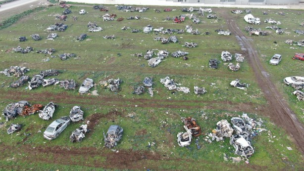 Foto - Araç mezarlığından son görüntü geldi! Gözle görülür azalma...