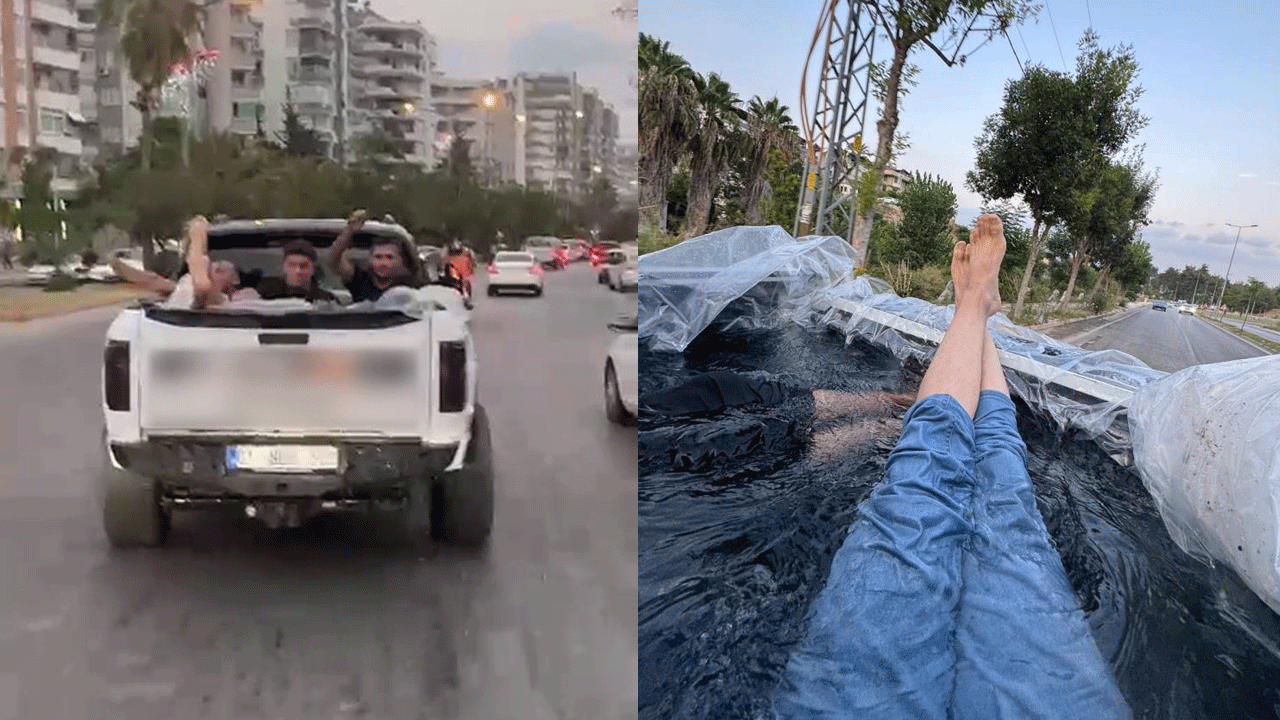 Aracın kasasına yaptığı havuz pahalıya patladı