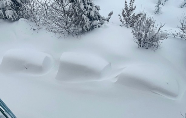 Foto - Araçlar kara gömüldü