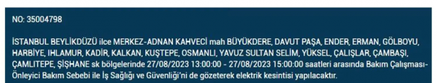Foto - Arnavutköy'den Esenyurt'a kadar tam 7 ilçeyi ilgilendiriyor! BEDAŞ maalesef duyurdu