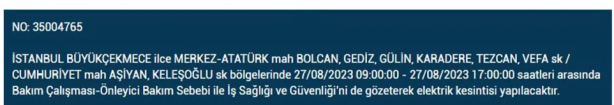 Foto - Arnavutköy'den Esenyurt'a kadar tam 7 ilçeyi ilgilendiriyor! BEDAŞ maalesef duyurdu