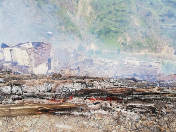 Artvin'deki yangından içler acısı görüntüler