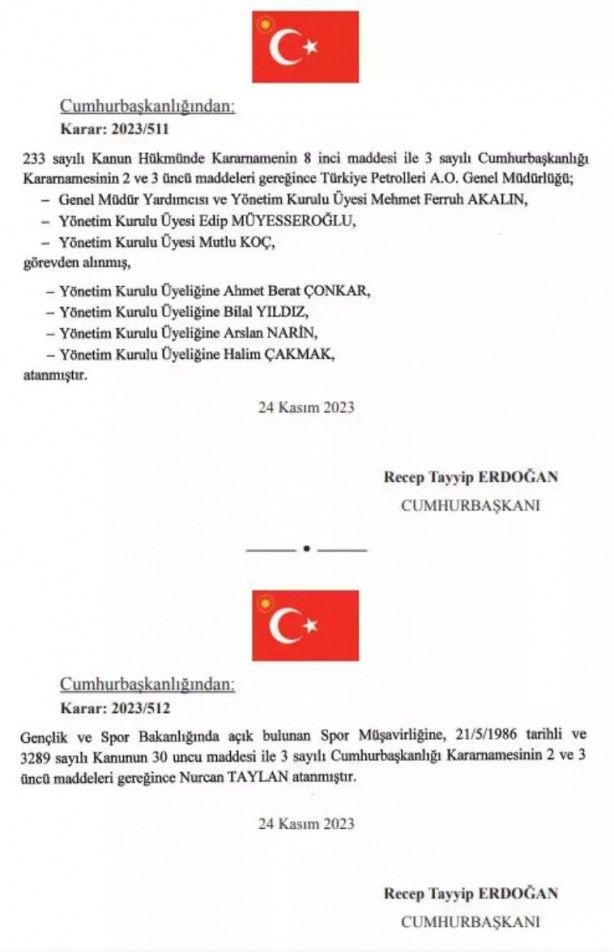 Foto - Atama ve görevden alma kararları Resmi Gazete'de yayımlandı