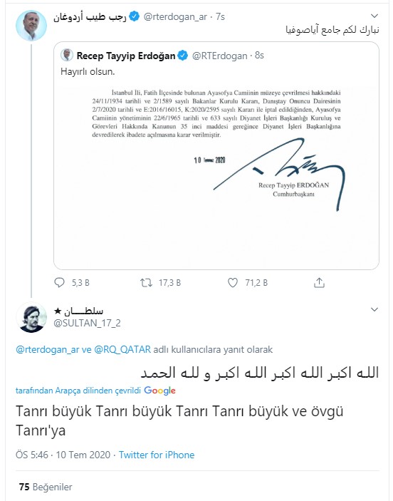 Foto - Erdoğan'a mesaj yağmuru: Ayasofya Camii kararı İslam dünyasını sevince boğdu! Filistinli karikatüristten çarpıcı karikatür