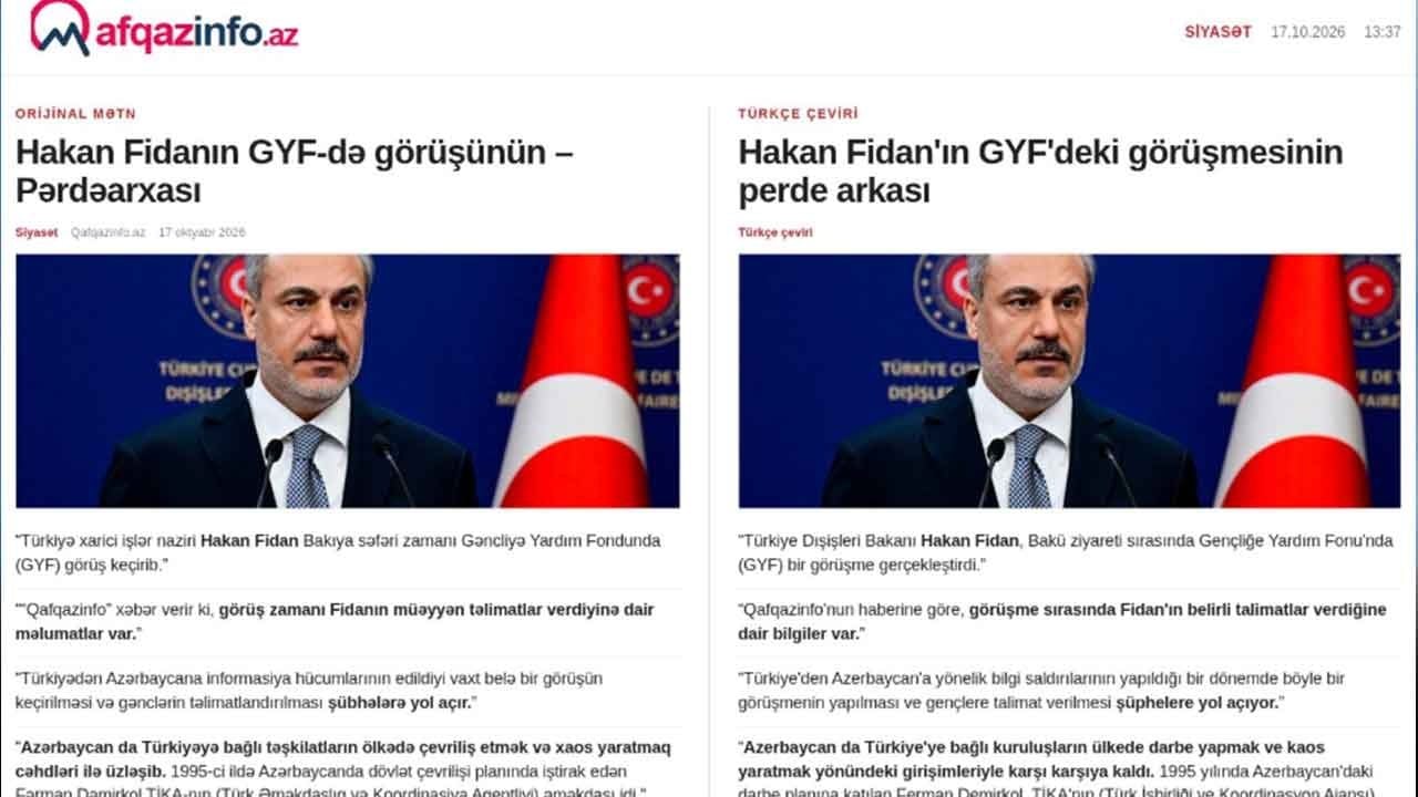 Foto - Azeri medyası Hakan Fidan'la ilgili haddini aştı: Türkiye sessizliğini bozdu