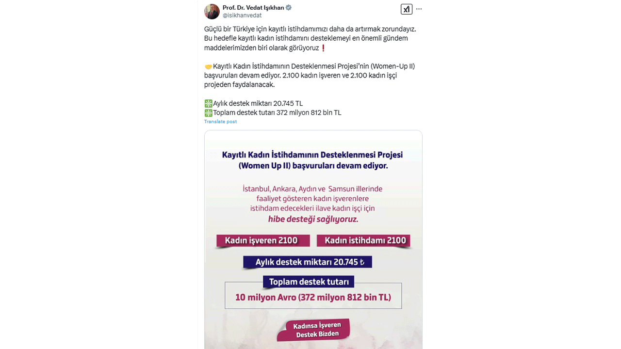 Foto - Bakan Işıkhan müjdeyi duyurdu! Aylık 20 bin 745 TL destek verilecek