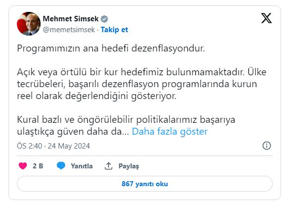 Foto - Bakan Şimşek açık bir şekilde açıkladı: Örtülü kur hedefimiz yok