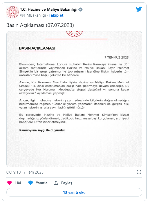 Foto - Bakanlık açıkladı: İddialar çürütüldü! Bloomberg'in haberine yalanlama geldi