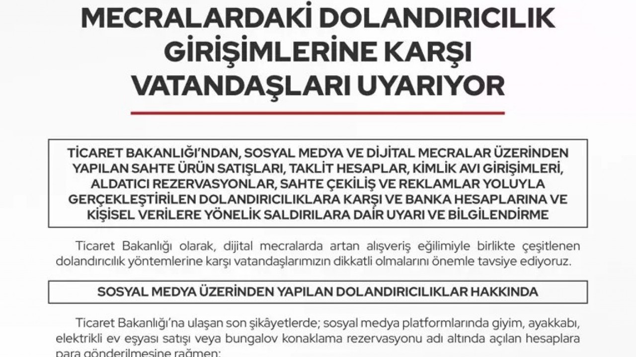 Foto - Bakanlıktan kritik uyarı: Dijital alışverişlerde yeni dolandırıcılık tuzaklarına dikkat!
