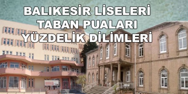Balıkesir liseleri taban puanlar 2022 en düşük yüzdelik dilim ile en yüksek yüzdelik dilimleri