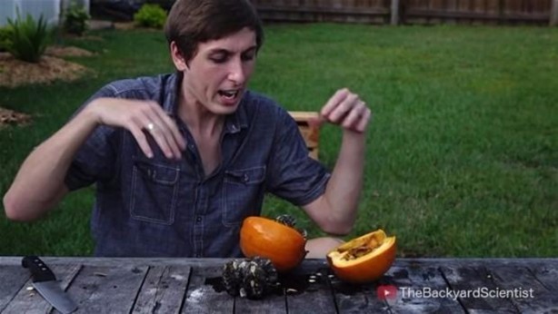 Foto - Balkabağına erimiş alüminyum döktüler!