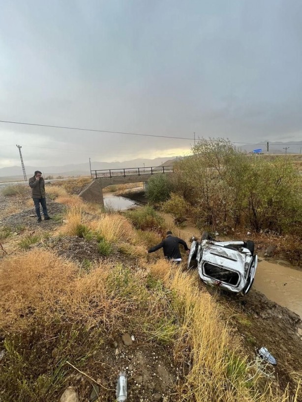 Başıboş köpek kazaya neden oldu! Araç şarampole uçtu