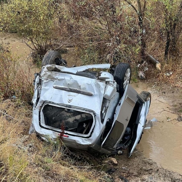 Foto - Başıboş köpek kazaya neden oldu! Araç şarampole uçtu