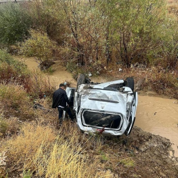Foto - Başıboş köpek kazaya neden oldu! Araç şarampole uçtu