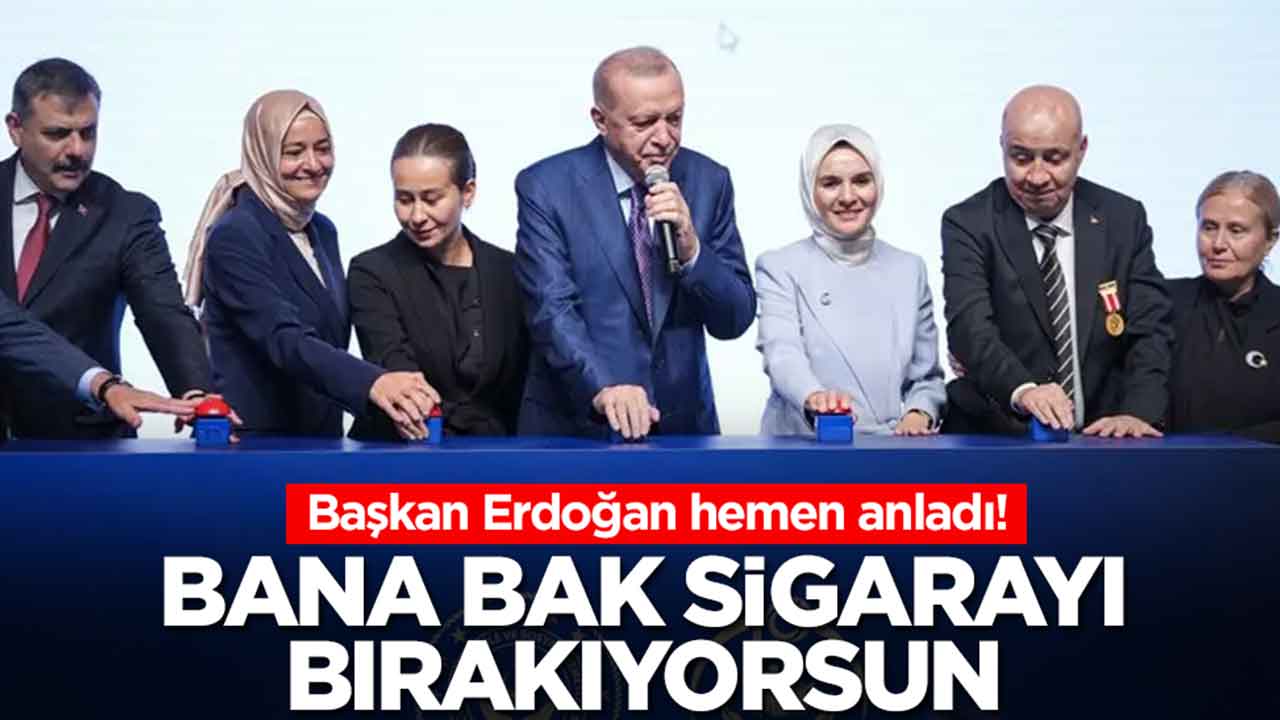 Başkan Erdoğan hemen anladı: Bana bak, sigarayı bırakıyorsun