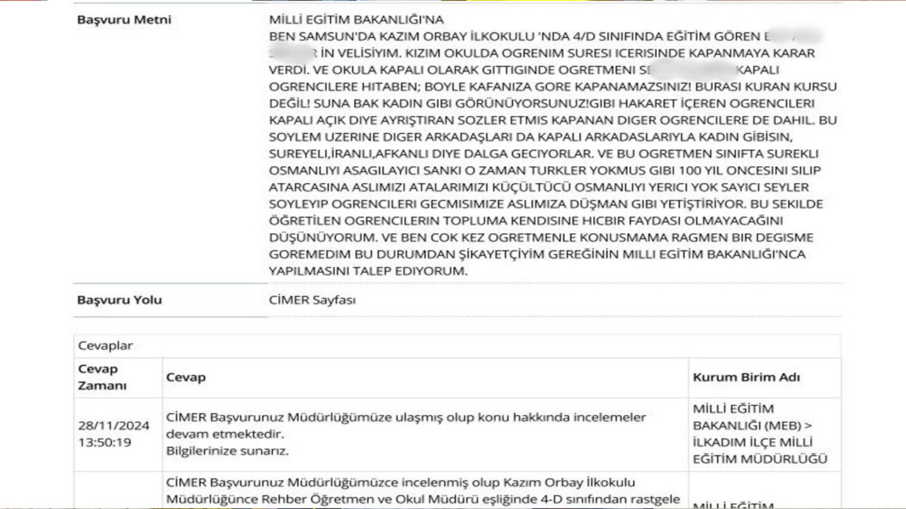 Foto - Başörtü düşmanı öğretmenden öğrencisine büyük skandal