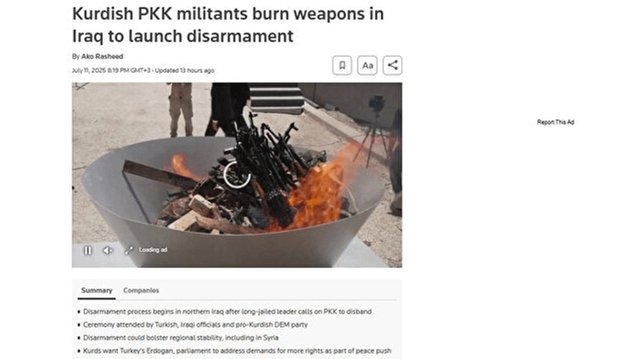 Foto - Pkk'nın feshi gündem oldu: Batı basını silah yakmayı böyle gördü!