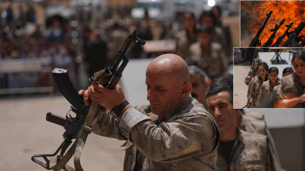 Pkk'nın feshi gündem oldu: Batı basını silah yakmayı böyle gördü!