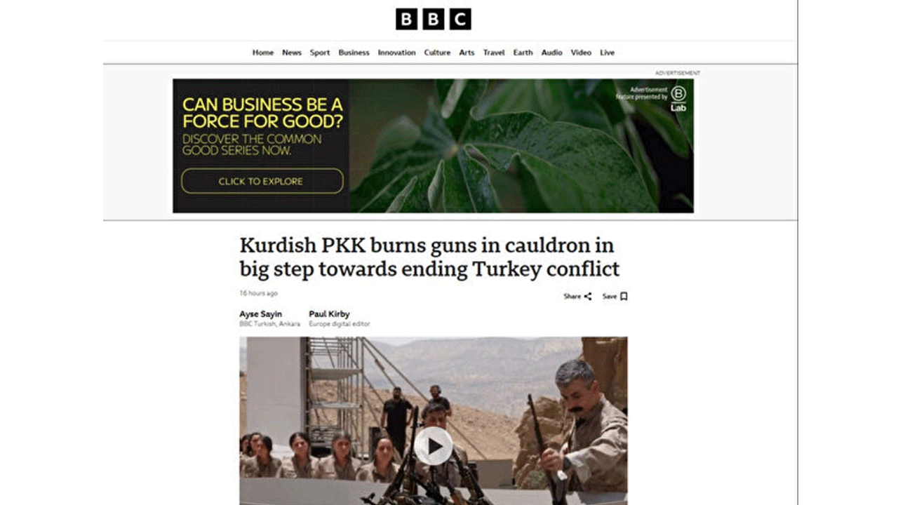 Foto - Pkk'nın feshi gündem oldu: Batı basını silah yakmayı böyle gördü!