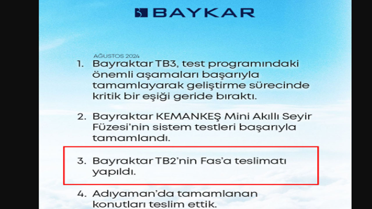 Foto - Baykar 'TB2 SİHA' gelişmesini doğruladı! İhraç edilmiş