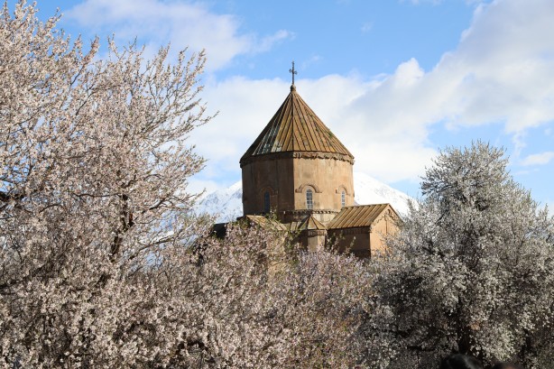 Foto - Bayramda oraya akın ettiler! Çiçek açan badem ağaçları Akdamar Adası'nı renklendirdi!