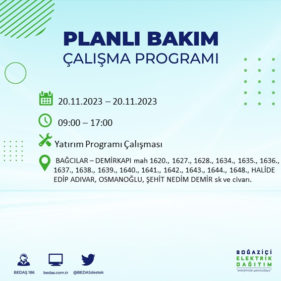 Foto - BEDAŞ tek tek açıkladı! O ilçeler saatlerce karanlıkta kalacak