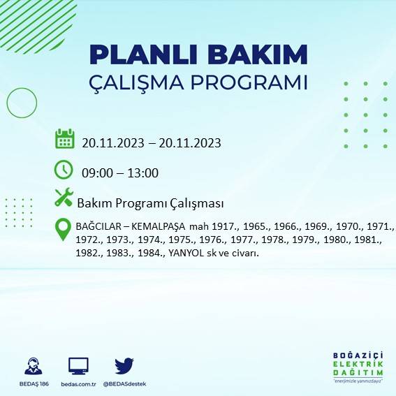 Foto - BEDAŞ tek tek açıkladı! O ilçeler saatlerce karanlıkta kalacak