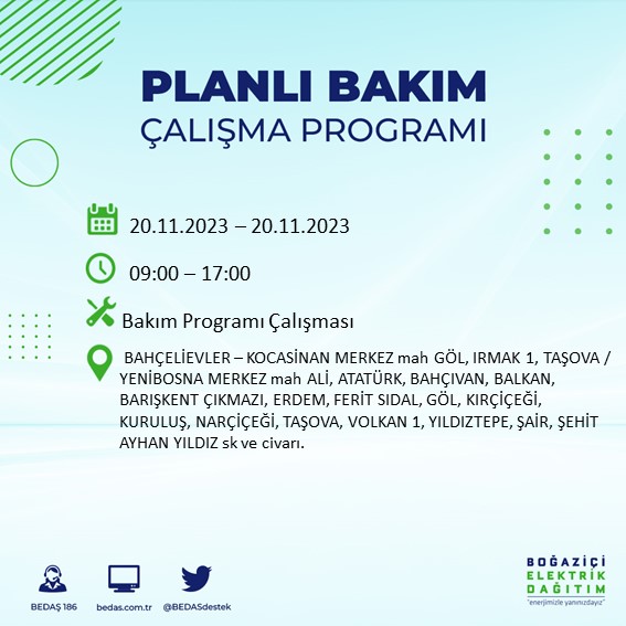 Foto - BEDAŞ tek tek açıkladı! O ilçeler saatlerce karanlıkta kalacak