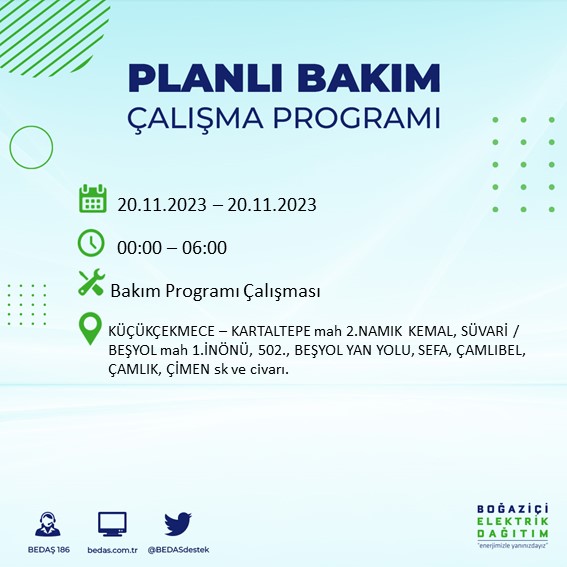 Foto - BEDAŞ tek tek açıkladı! O ilçeler saatlerce karanlıkta kalacak