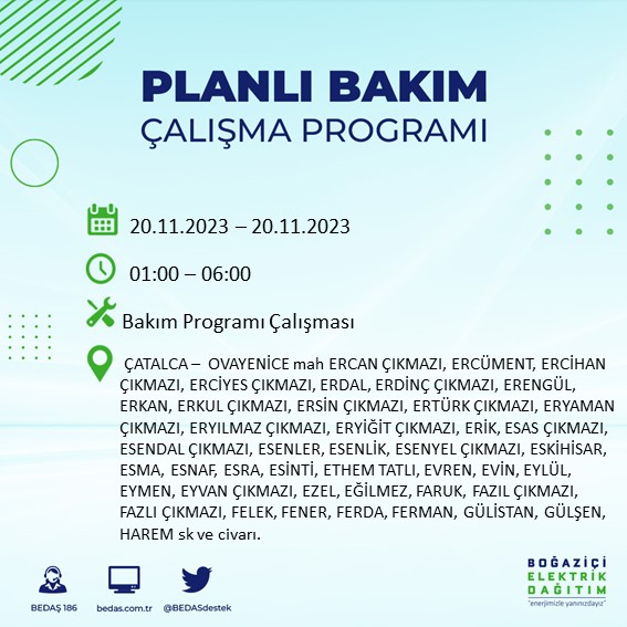 Foto - BEDAŞ tek tek açıkladı! O ilçeler saatlerce karanlıkta kalacak