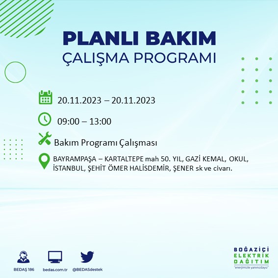 Foto - BEDAŞ tek tek açıkladı! O ilçeler saatlerce karanlıkta kalacak