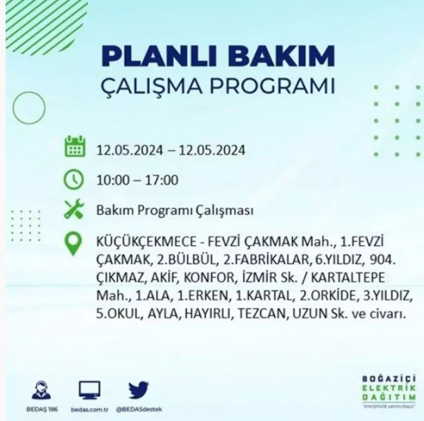 Foto - İstanbul'da elektrik kesintisi: Çok sayıda ilçe elektriksiz kalacak