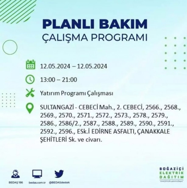 Foto - İstanbul'da elektrik kesintisi: Çok sayıda ilçe elektriksiz kalacak