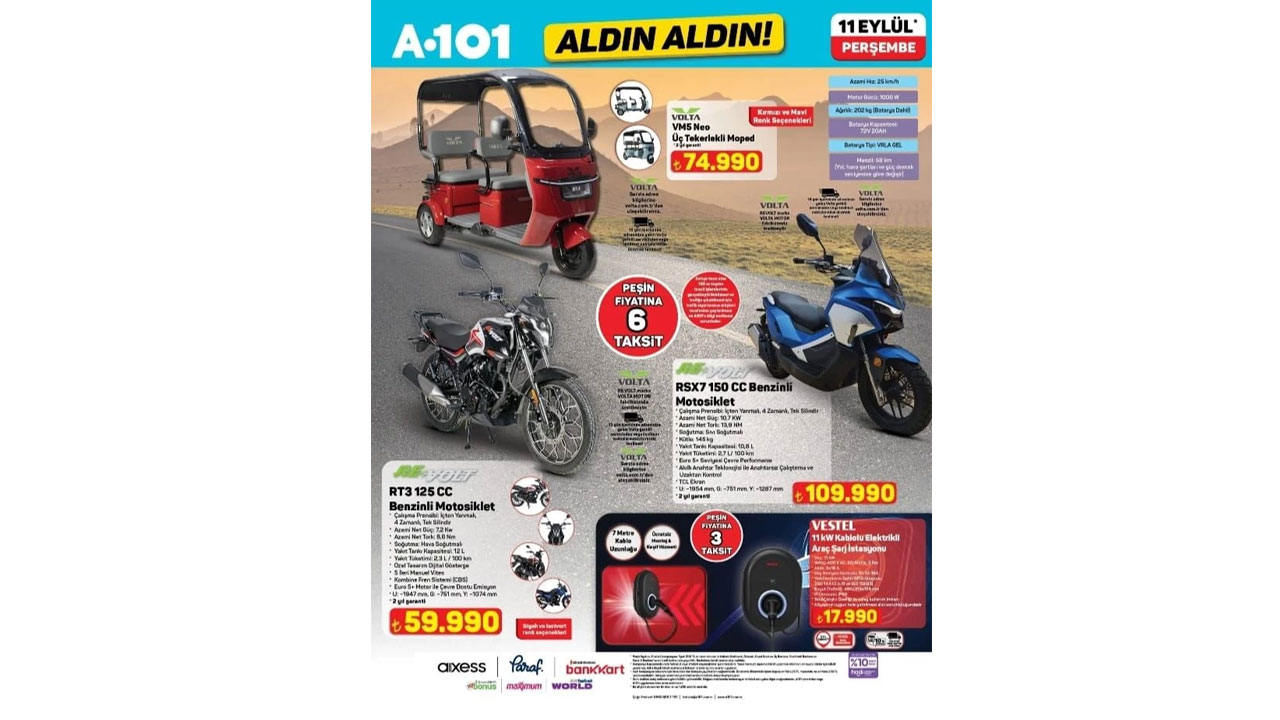 Foto - Benzinli motosiklet geliyor! A101’de 11 Eylül 2025 fırsatları açıklandı