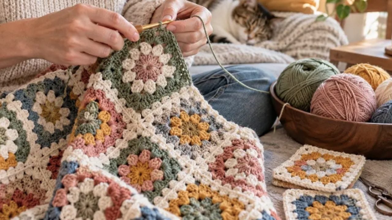 Beş adımda battaniye: Tek motifle battaniye yapımı! Tığ işi bilenler için çok kolay örgü modeli