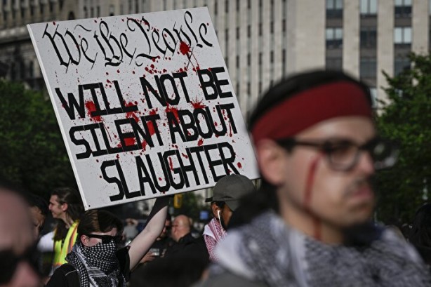 Foto - Beyaz Saray'ın önünde büyük protesto! İsrail ile ABD yönetimine bayrak açtılar