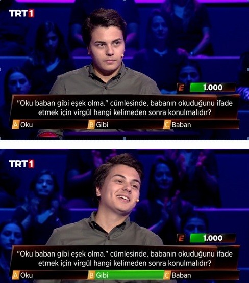 Bilgi yarışmasında dikkat çeken soru! 50 bin lira kazandırdı