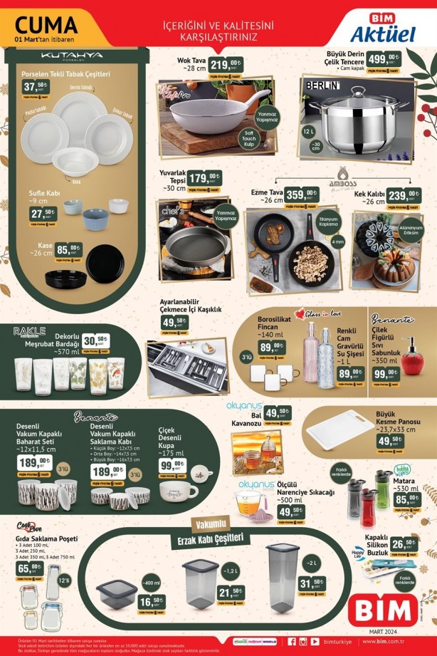 Foto - BİM, mart indirimlerinde coşturuyor! Kataloğu gören sabah yüzünü yıkamadan koşacak! İşte o indirimler 