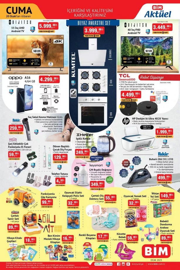 Foto - BİM'de bu hafta hangi ürünler indirimde? Robot Süpürge, Işıklı Kettle, Android TV indirimi! BİM 17-20 Ocak 2023 aktüel ürünler kataloğu
