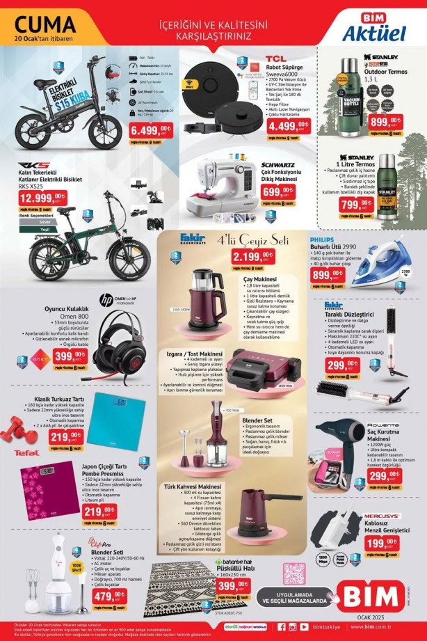 Foto - BİM'de bu hafta hangi ürünler indirimde? Robot Süpürge, Işıklı Kettle, Android TV indirimi! BİM 17-20 Ocak 2023 aktüel ürünler kataloğu