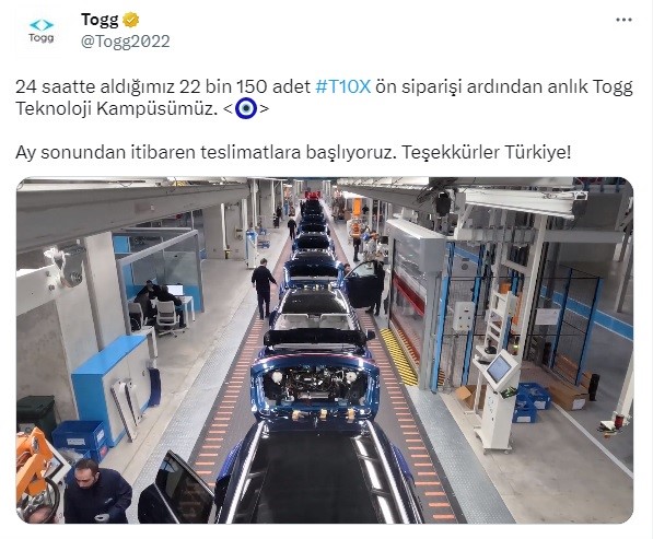 Foto - Bir günde 22 bin sipariş alan TOGG'dan heyecanlandıran paylaşım!