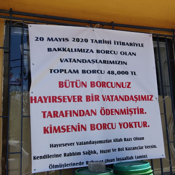 Foto - Bir hayırsever tüm borçları ödedi, bakkal isyan etti