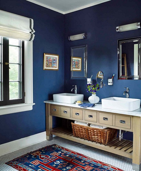 Foto - Evinizde uygulamak isteyeceğiniz birbirinden şık mavi banyo tasarımları