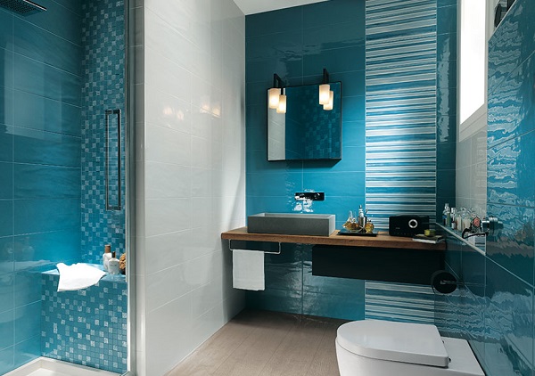 Foto - Evinizde uygulamak isteyeceğiniz birbirinden şık mavi banyo tasarımları