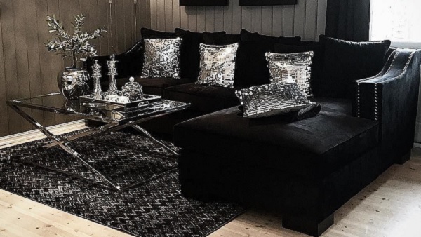 Foto - Birbirinden şık siyah salon tasarımı örnekleri