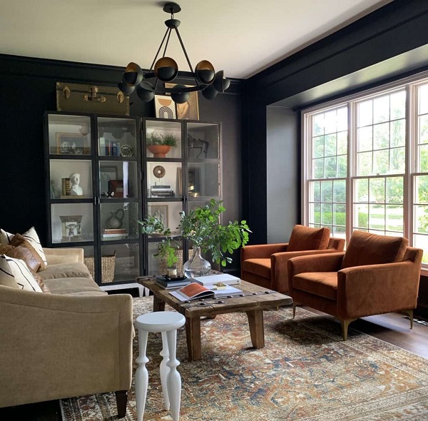 Foto - Birbirinden şık siyah salon tasarımı örnekleri