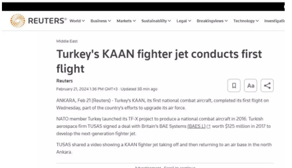 Foto - Bizdeki basın görmezden gelirken Dünya KAAN’ı böyle gördü