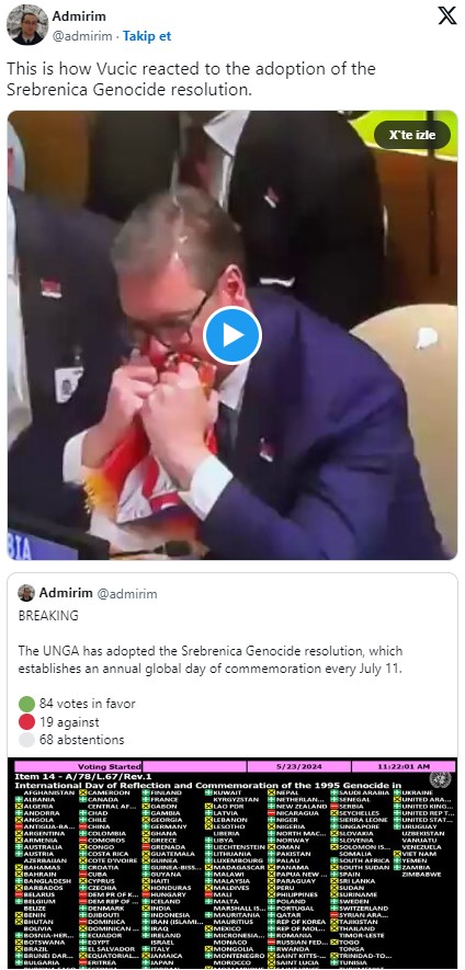 Foto - BM'nin Srebrenitsa kararı sonrası hüngür hüngür ağladı! Sırbistan Cumhurbaşkanı'nın zor anları