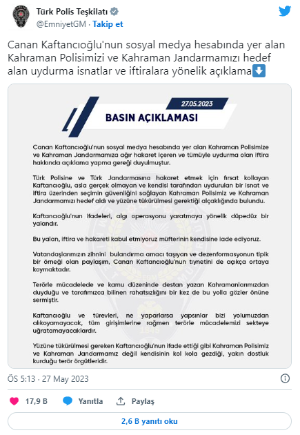 Foto - Bolu Belediye Başkanı Özcan'dan CHP'li Kaftancıoğlu'nun paylaşımına tepki